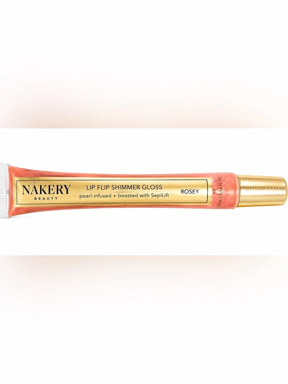 NAKERY Lip Flip Shimmer Gloss - Rosey Shimmer